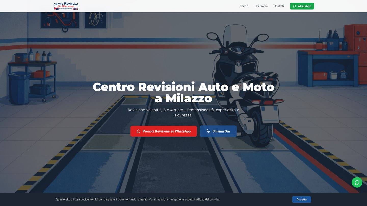 Preview del sito di Car Plus Service, centro revisioni auto e moto