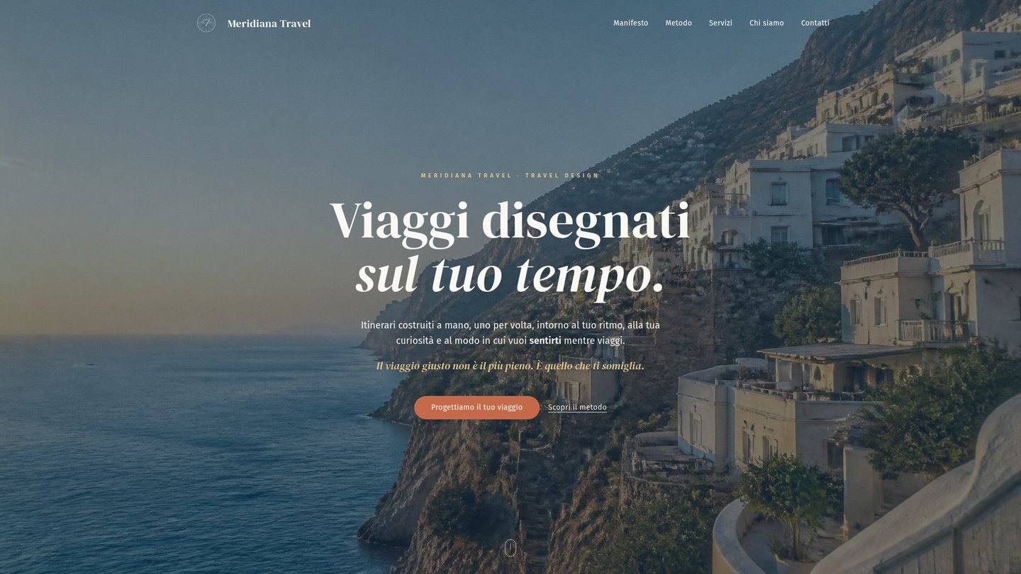 Preview del design di Meridiana Travels, diventato template