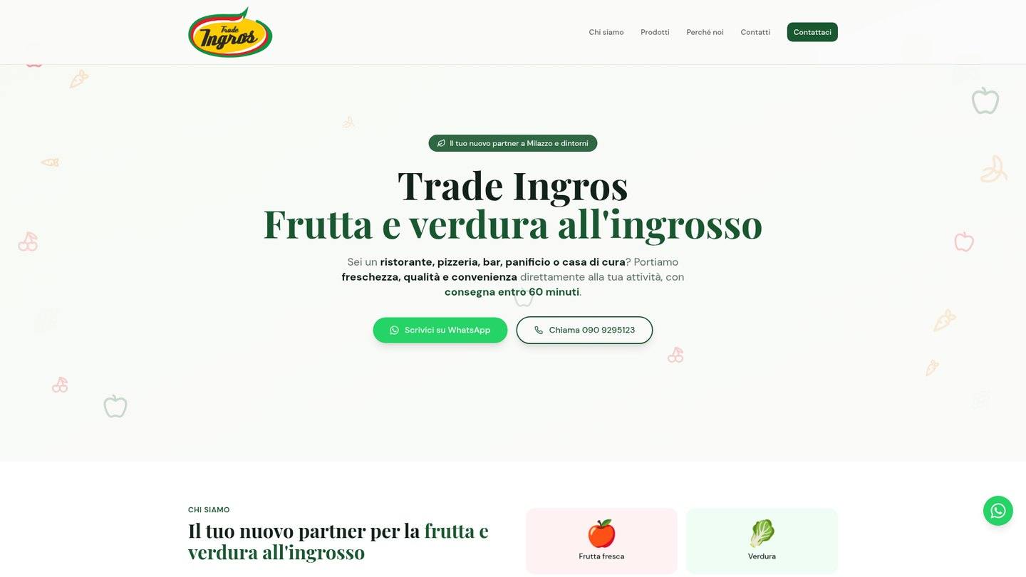 Preview del sito Trade Ingros, ingrosso di prodotti alimentari